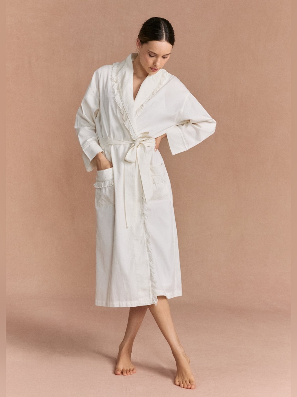 IF ONLY IF NIGHTWEAR PIPPY CLOTTED CREAM Robe SIZE 2 (US 14-20)